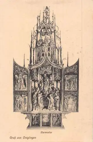 L166 Deutschland Gruss aus Greglingen Marienaltar Vintage Postkarte