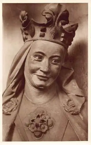 L166 Deutschland Dom zu Meissen Kaiserin Editha Statue RPPC Vintage Postkarte