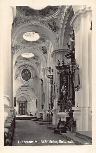L166 Deutschland Niederalteich Stiftskirche Seitenschiff Innenkirche Postkarte