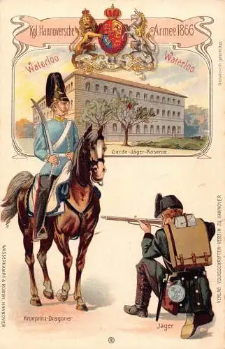 L003 Deutschland Hannover Armee Garde Kaserne Uniformen Militär Litho Postkarte