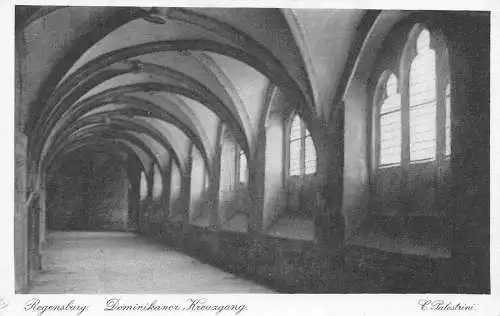 L167 Deutschland Regensburg Dominikaner Kreuzgang Interieur Vintage Postkarte