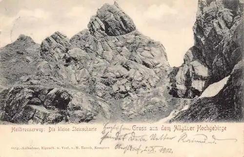 L167 Deutschland 1902 Gruss aus dem Allgäuer Hochgebirge Heilbronnerweg Postkarte