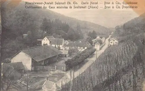 L005 Frankreich Elsass 1911 Mineralwassergesellschaft in Soultzmatt Vintage Postkarte
