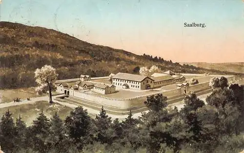 L316 Deutschland 1913 Festung Saalburg Vintage Postkarte