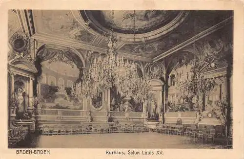 L317 Deutschland 1927 Kurhaus Salon Ludwig XV Baden-Baden alte Postkarte
