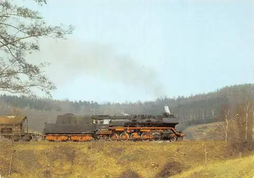 Deutschland Lokomotive mit Nahgueterzug bei Lichtenstein Sachs Vintage Postkarte