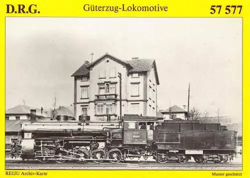 Deutschland Güterzug Lok DRG 57577 in Würzburg Bahnhof Postkarte