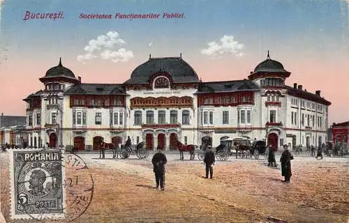 Rumänien 1927 Bucuresti Bukarest Societatea Functionarilor Publici Postkarte