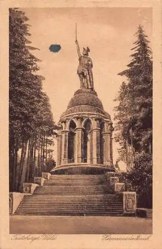 A059 Deutschland 1936 Teutoburger Wald Hermannsdenkmal Denkmal Soldat Postkarte