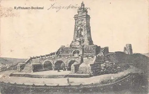 L310 Deutschland 1917 Kyffhaeuser Denkmal Feldpost WWI Vintage Postkarte