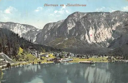 A072 Österreich 1911 Obertraun am Hallstättersee Berg Vintage Postkarte