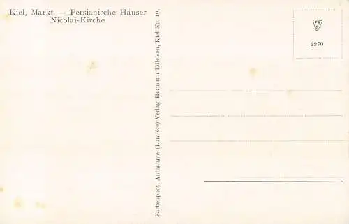 A068 Deutschland Kieler Markt Perserhäuser Nicolai Kirche Autos Oldtimer Postkarte