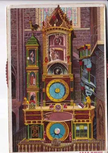 A067 Neuheit Mechanische Straßburger Astronomische Uhr bewegte Bilder Postkarte