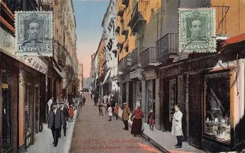 Spanien 1926 Reus Culle Monterols Straße Vintage Postkarte