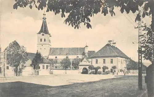 Rumänien Rasnov Roseanu Kirchplatz Vintage Postkarte