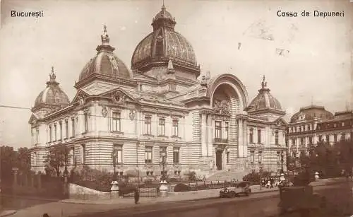 Rumänien 1931 Bucuresti Bukarest Casa de de depuneri Bankwagen Oldtimer Postkarte