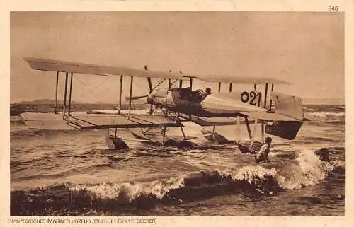 L018 Frankreich Wasserflugzeug Breguet Bi-Deck WWI Vintage Postkarte