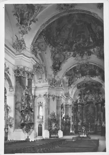 A083 Deutschland Ottobeuren Kirche Innenraum Skulpturen Vintage Postkarte
