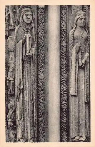 A084 Frankreich Chartres Kathedrale Reine de Juda Portail Königliche Skulpturen Postkarte