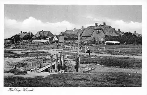 L183 Deutschland Hallig Oland Häuser Vintage Postkarte