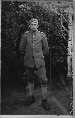A089 Soldat Infanterie 1917 Feldpost WWI Bandagen on Legs RPPC Bayer Inf Postkarte