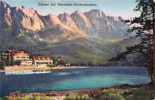 Deutschland Eibsee bei Garmisch-Partenkirchener See Vintage Postkarte