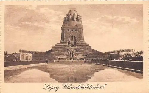 L264 Deutschland 1916 Feldpost 1. Weltkrieg Voelkerschalchtdenkmal Vintage Postkarte