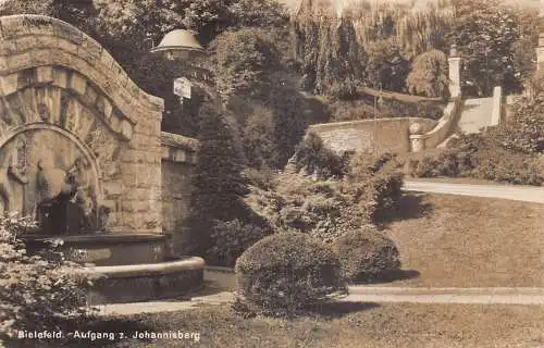 L264 Deutschland 1929 Bielefeld Aufgang z Johannisberg Gartenschloss RPPC Postkarte