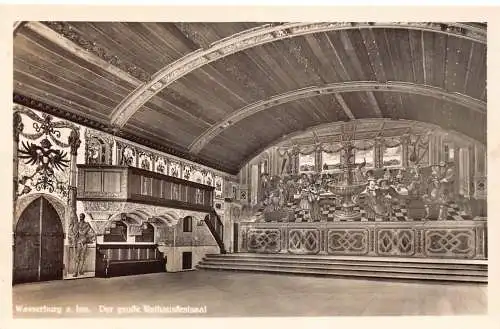 L342 Deutschland Wasserburg A Inn Rathaus Großer Festsaal Vintage Postkarte