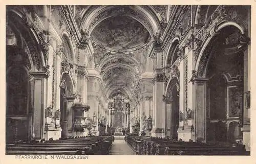 L342 Deutschland Pfarrkirche in Waldsassen Vintage Postkarte