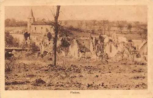 L177 Frankreich Flabas Ruine Vintage Postkarte