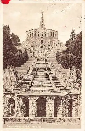 L014 Deutschland 1930 Kassel Wilhelmshöhe Schloss Herkules Vintage Postkarte