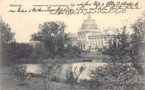 L264 Deutschland 1903 Hannover Maschpark mit Provinzial Museum Seegarten Postkarte