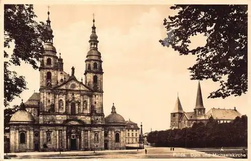 L198 Deutschland 1937 Fulda Dom und Michaelskirche Kirche Vintage Postkarte