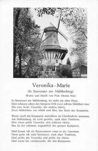 Veronika-Marie in Sanssouci am Muehlenberg Windmühle Gedicht Vintage Postkarte