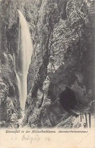 L215 Deutschland 1908 Wasserfall in Höllenthalklamm Garmisch Parfenkirchen Postkarte