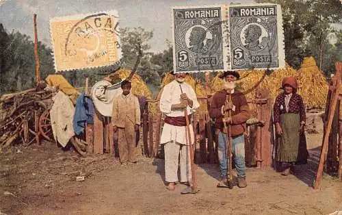 L092 Rumänien 1923 Landleben Volks Tracht Vintage Postkarte