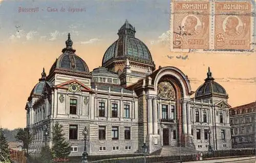 L092 Rumänien Bukarest Casa de de depuneri CEC Bank Vintage Postkarte