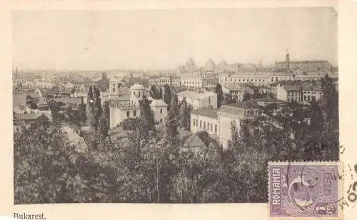 L092 Rumänien 1923 Bukarest Gesamtansicht Vintage Postkarte