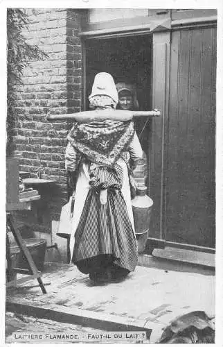 L038 Belgien Flämischer Milchverkäufer Vintage Postkarte