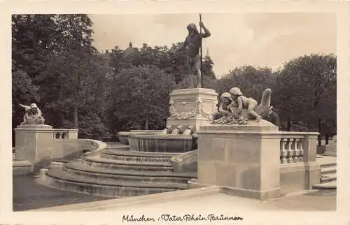 L158 Deutschland 1934 München , Vater Rhein Poruennen Vintage Postkarte
