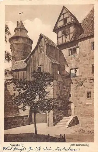 L218 Deutschland 1928 Nürnberg Alte Kaiserburg Vintage Postkarte