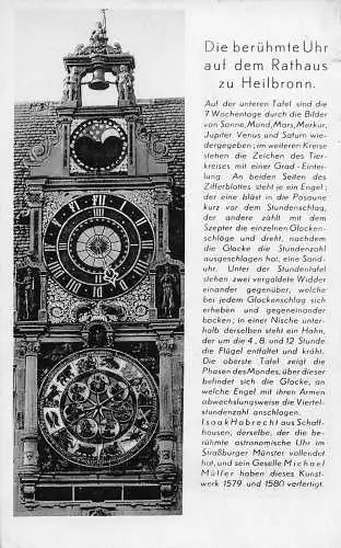 L216 Deutschland der beruehme uhr auf dem rathaus Heilbronn Uhrturm Postkarte
