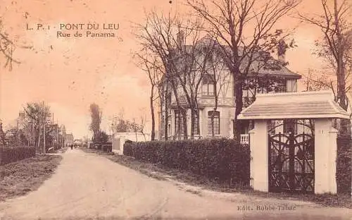 A097 Frankreich 1928 LP Pont du Leu Rue de Panama Straße Vintage Postkarte