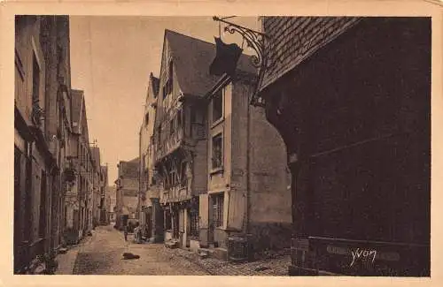 A097 Frankreich Chinon Vielles Maisons des 15. Jahrhunderts Herrenhäuser Vintage Postkarte