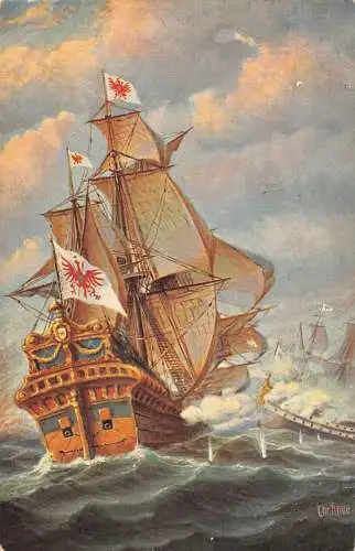 L369 Schiff Brandenburgische, Spanische Kriegsschiffe Seeschlacht 1681 AK