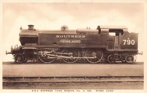 L372 Zug Lokomotive Southern River Avon Express Tank Engine Vintage Postkarte