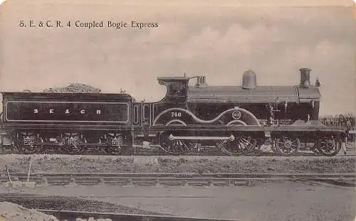 L372 Dampflok SE & CR 4 gekoppeltes Drehgestell Express Vintage Postkarte