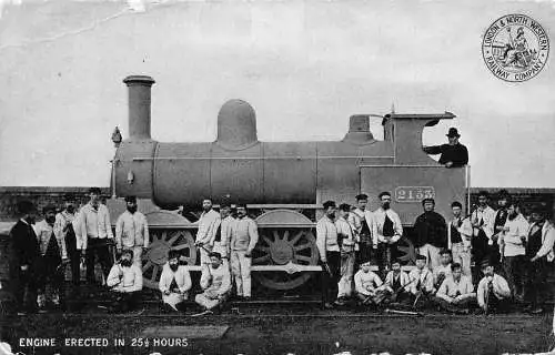 L372 Dampflokomotive LNWR Eisenbahnlok aufgebaut in 25 1/2 Stunden Postkarte