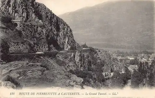 Frankreich 1912 Route de Pierrefitte a Cauterets Le Grand Tunnel Vintage Postkarte